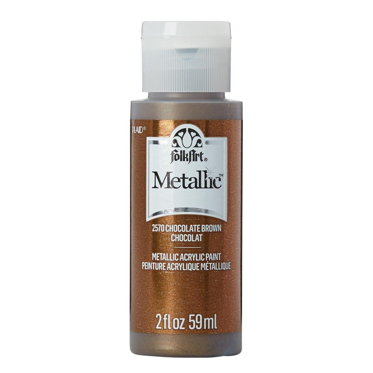 Folkart • metallisk akrylmaling chokoladebrun 59ml