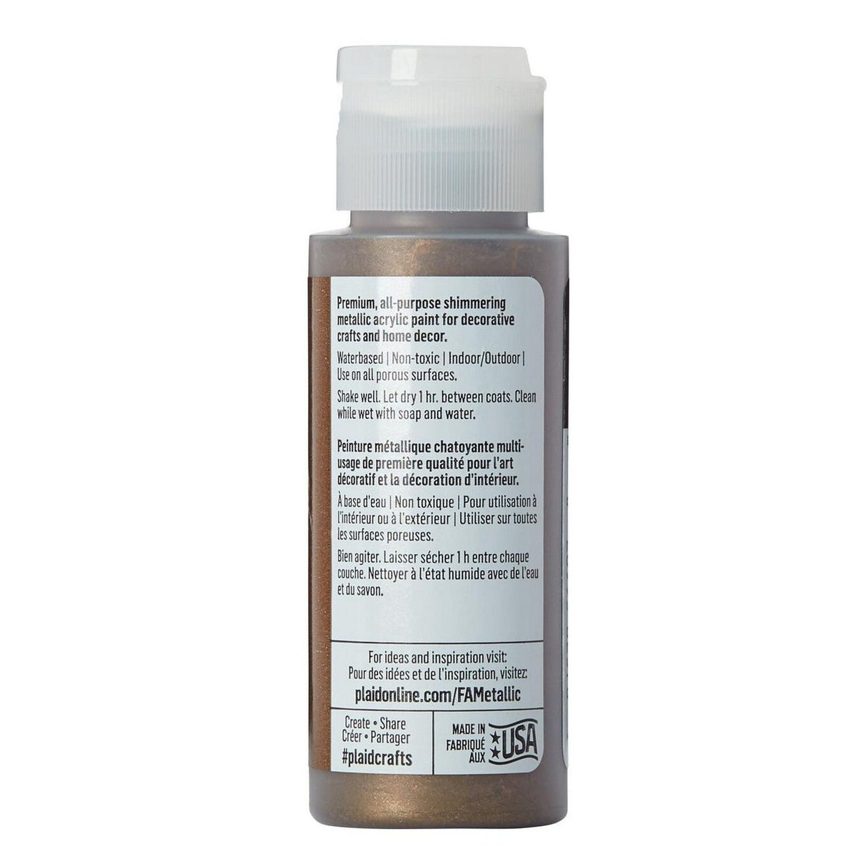 Folkart • metallisk akrylmaling chokoladebrun 59ml