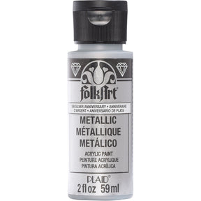 Folkart • metallisk akrylmaling sølv jubilæum 59ml