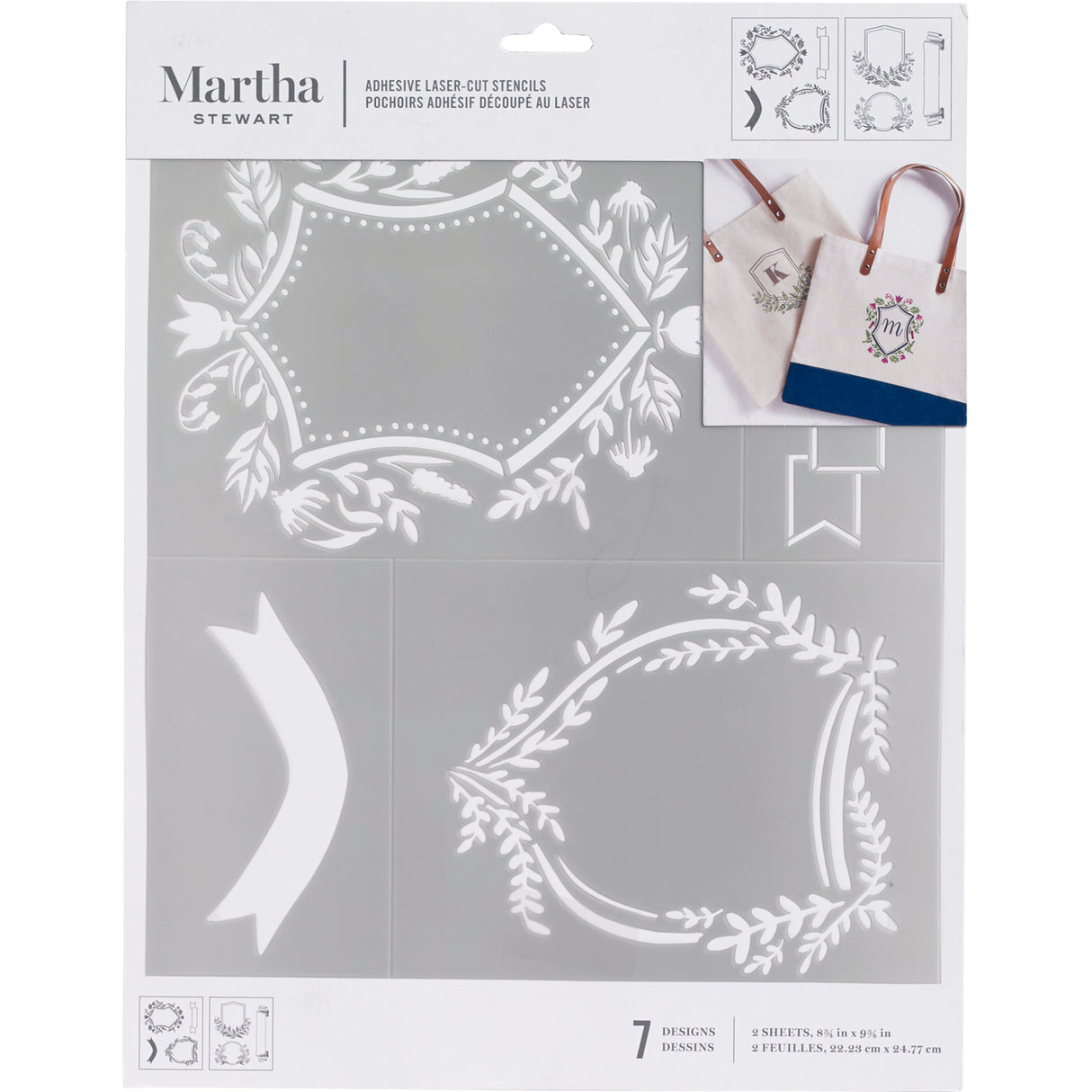Martha stewart • selvklæbende stencilskjold 2 stk