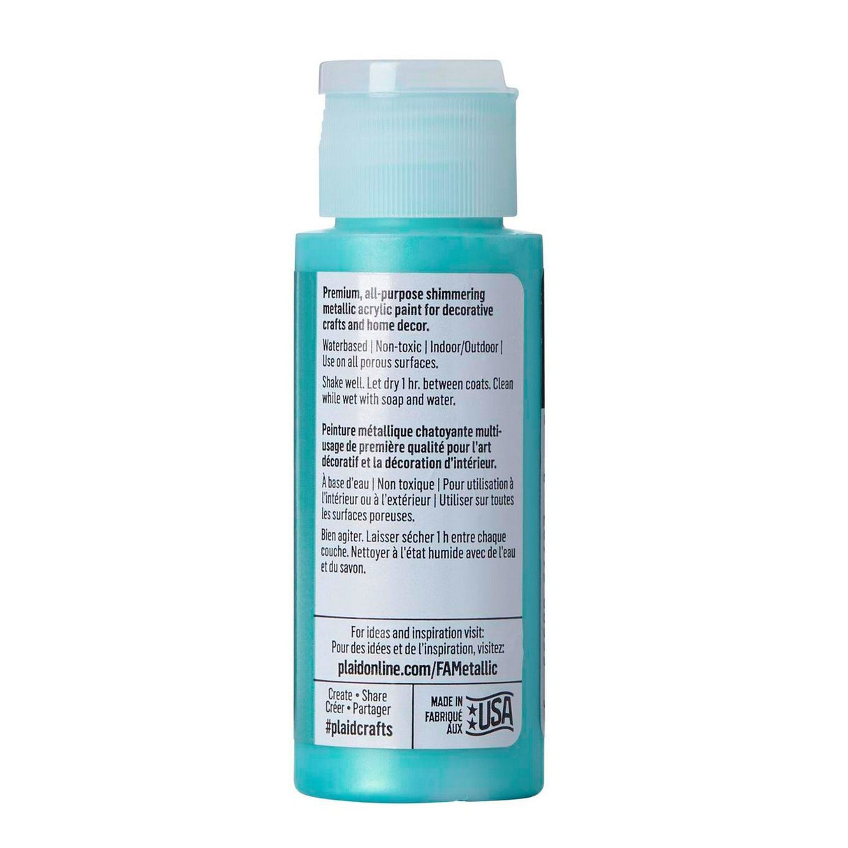 Folkart • metallisk akrylmaling akvamarin 59ml