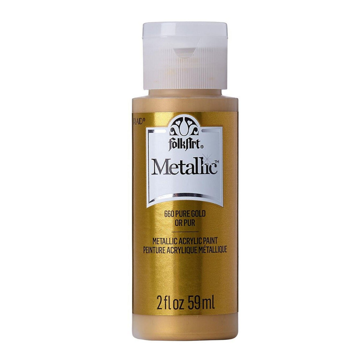 Folkart • metallisk akrylmaling rent guld 59ml
