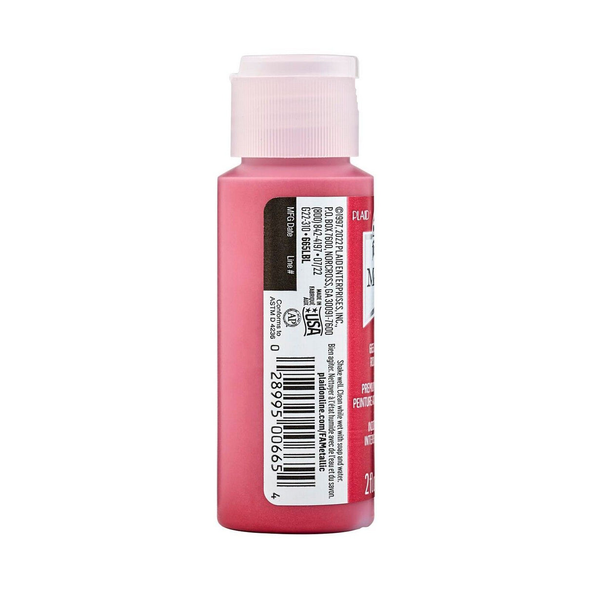 Folkart • metallisk akrylmaling granatrød 59ml