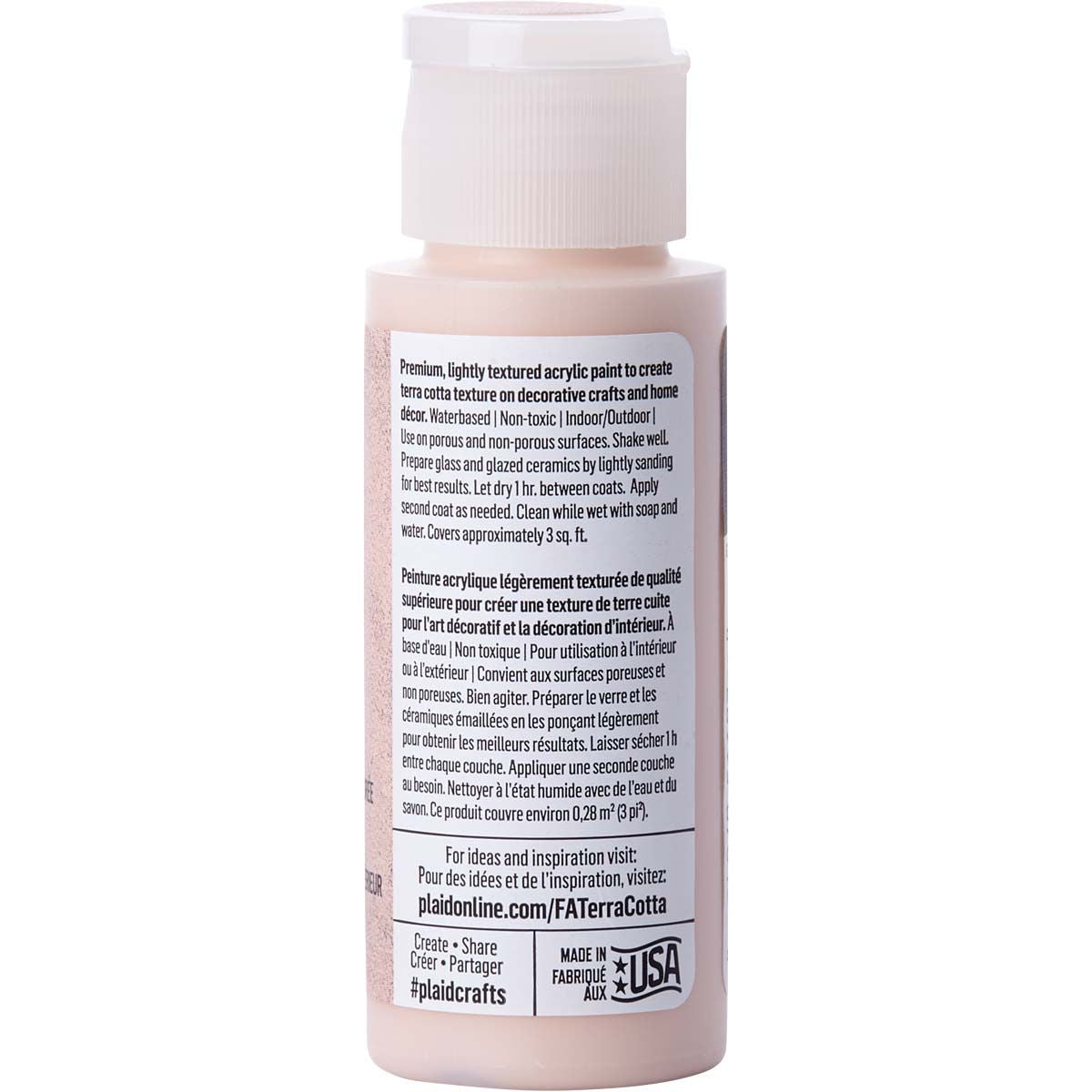 Folkart • terra cotta tekstureret akrylmaling 59ml mesa pink