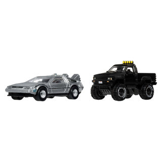Hot Wheels Premium Car Culture sæt med 2 - Back to the Future Time Machine og 1987 Toyota Pickup Truck