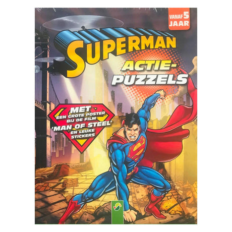 Mondikaarts superman action bogstav puslespil, labyrinter aktivitetsbog