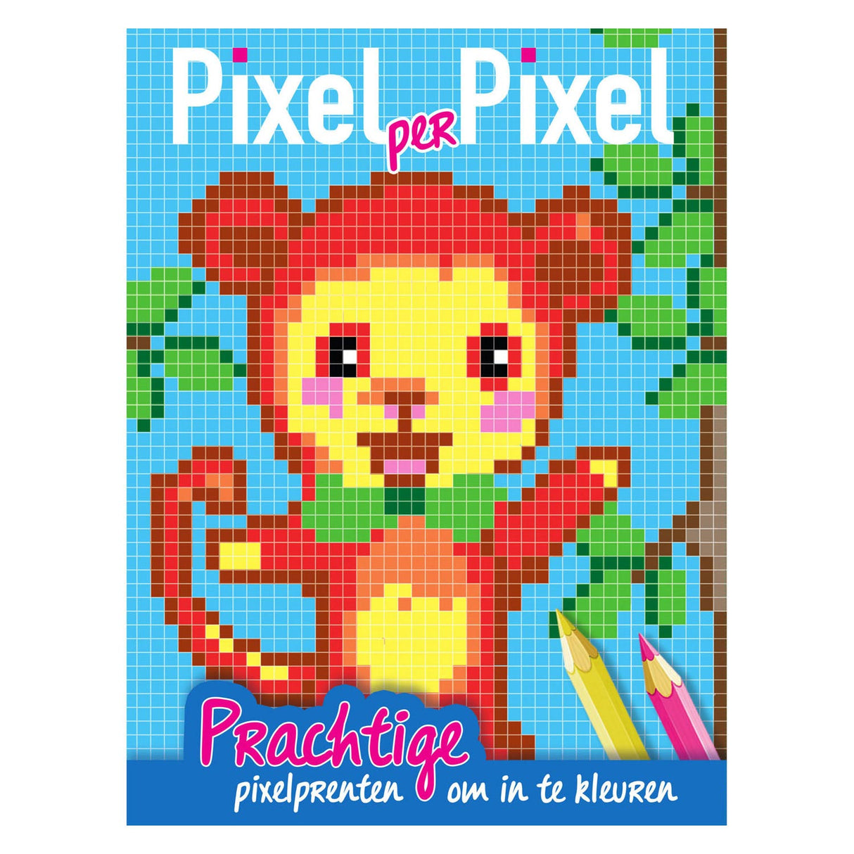 Orale kort Pixel Colorbook Monkey