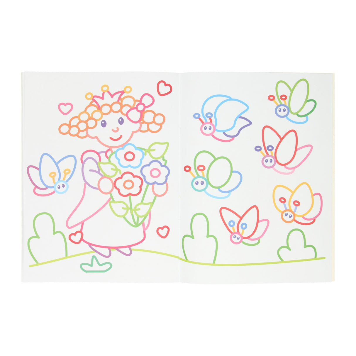 Orale kort Dikke Lines Colorbook Color - Prinsesse
