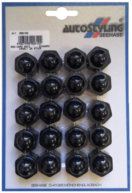 Autostyling sehase hjulmøtrik kappe rad-kapsler rad-kapsler 19 mm sb sort 05