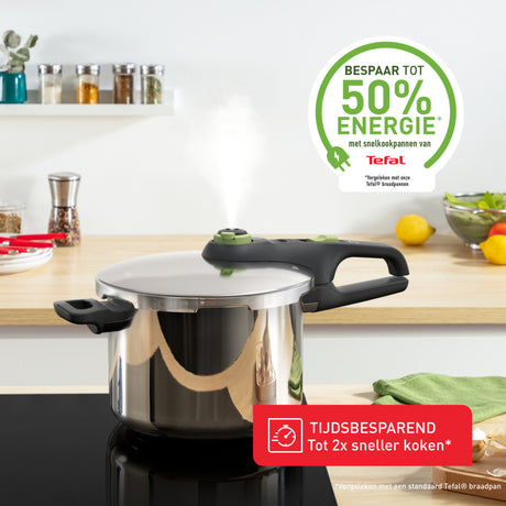 Tefal p25807 sikker 5 trendy trykkoger 6 liter med dampkurv