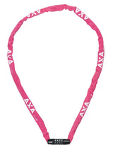 Axa kædelås stiv rcc kode 120x3,5 med polyesterbetræk - pink
