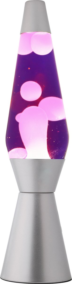 Lavalamp sølv lilla, 40 cm