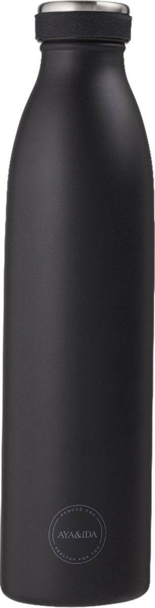 Aya ida - drikkedunk - termokande - vandflaske - 750ml - mat sort