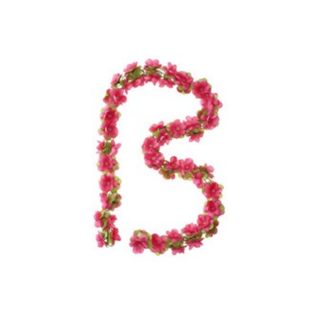 Basilikum Blomsterguirlande - blomstersnor - fuchsia
