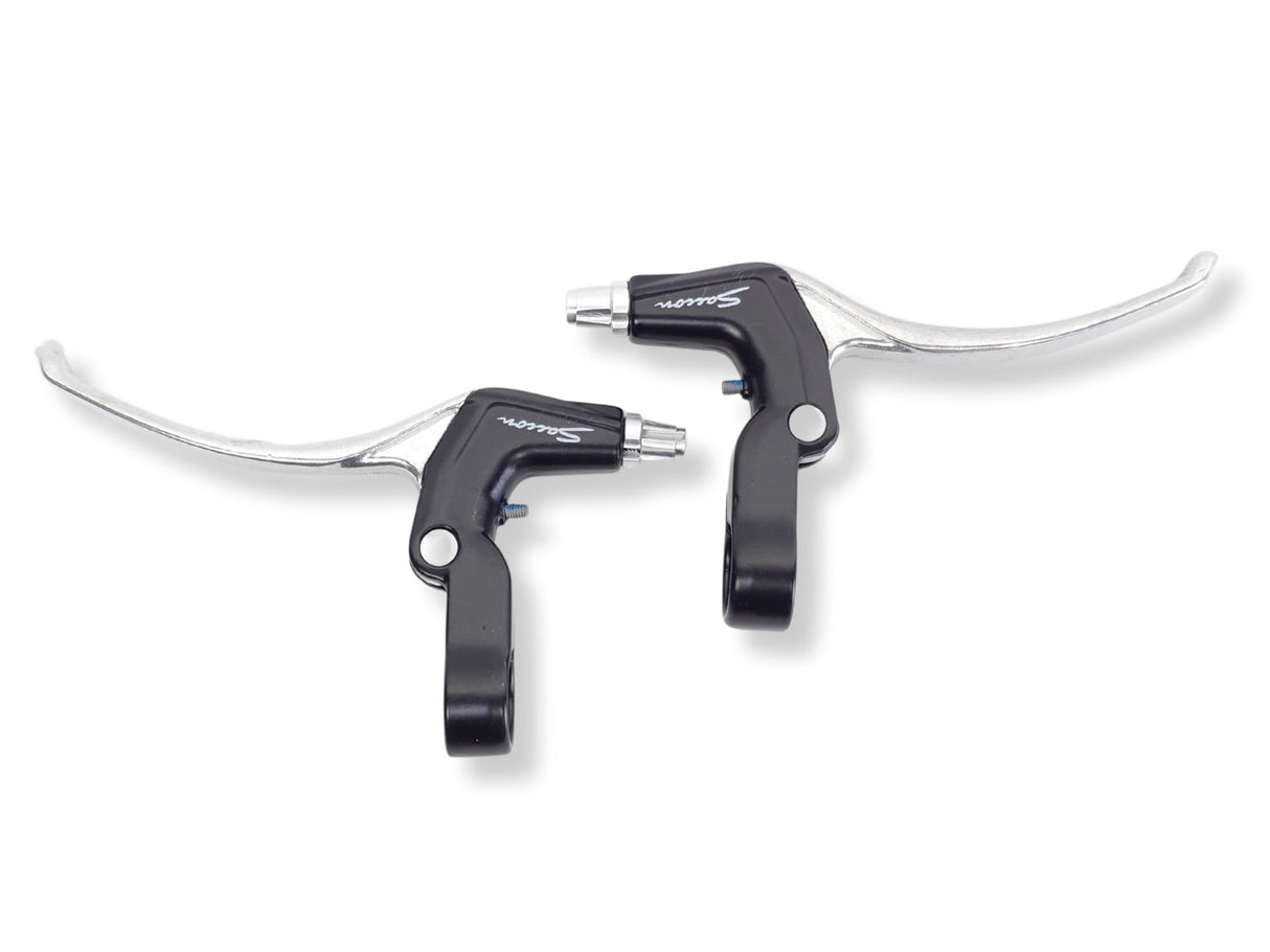 Brakehåndtag Sæt 4-finger V-Brake Silver Black 2-stykke