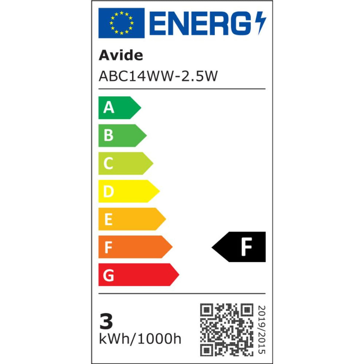 Avide LED stearinlyslampe 2,5w, E14 fitting, 3000 kelvin varm hvid, 250 lumen