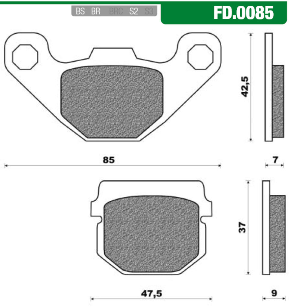 NewFren Brake Block Set FD0085 Buxy-RS Squab
