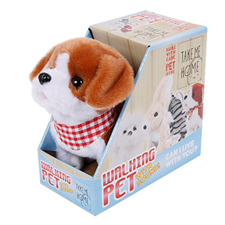 Take me home running hundeplys 17 cm junior hvid brun