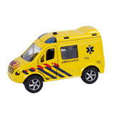 2-play die-cast pull back ambulance NL lys og lyd