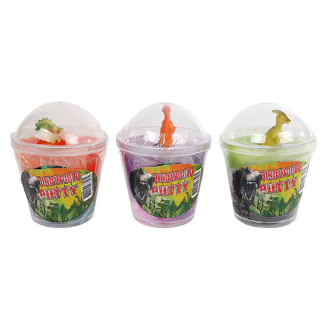 Dinoworld flerfarvet spartelmasse med figur (1 stk.) assorteret