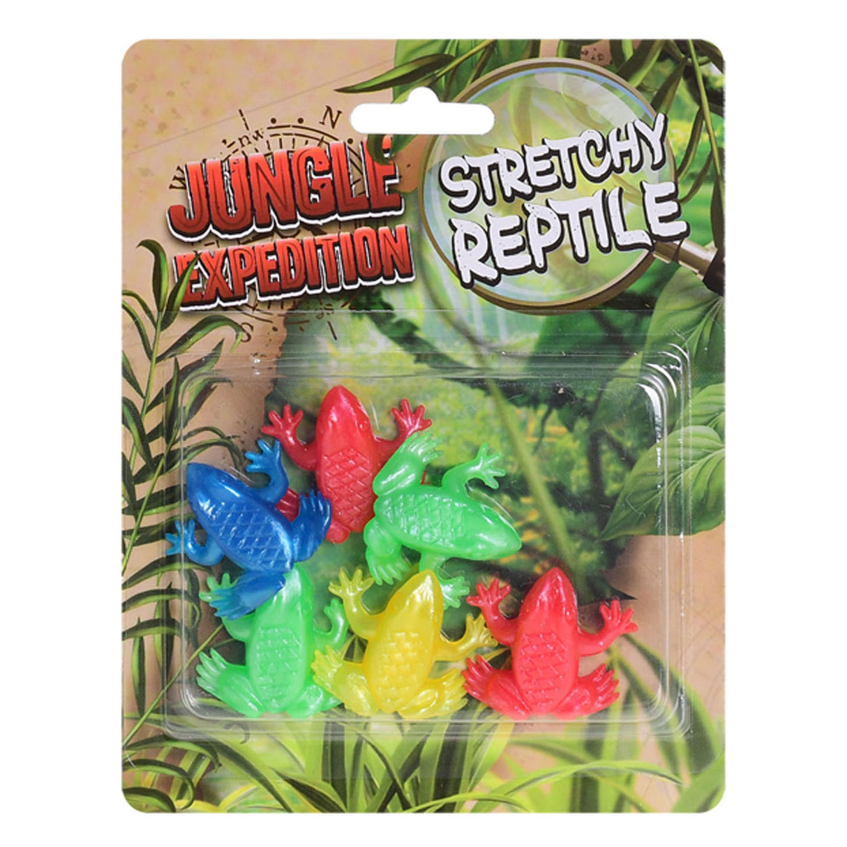 Jungle ekspedition stretch krybdyr 10cm 6 stykker på kort