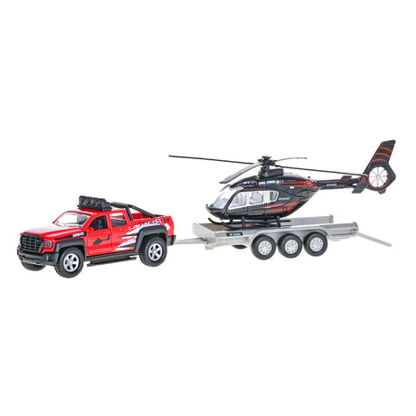 Kids terrængående terrængående køretøj med helikoptertrailer