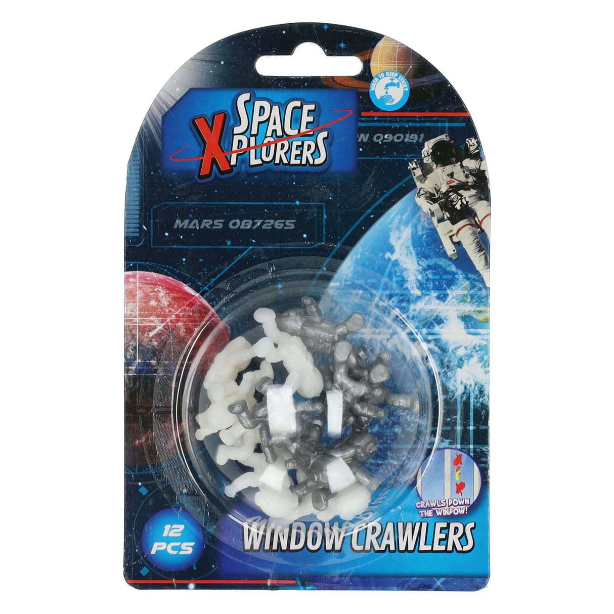 Space Explorers vinduesløbere astronaut 2cm, 12 stk.