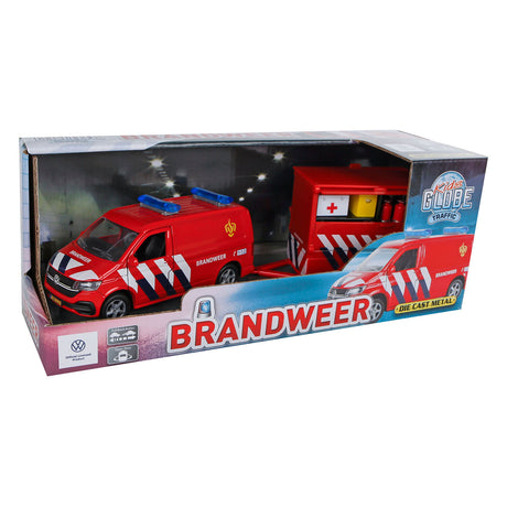 Kids Globe VW Transporter Fire Brigade med trailer