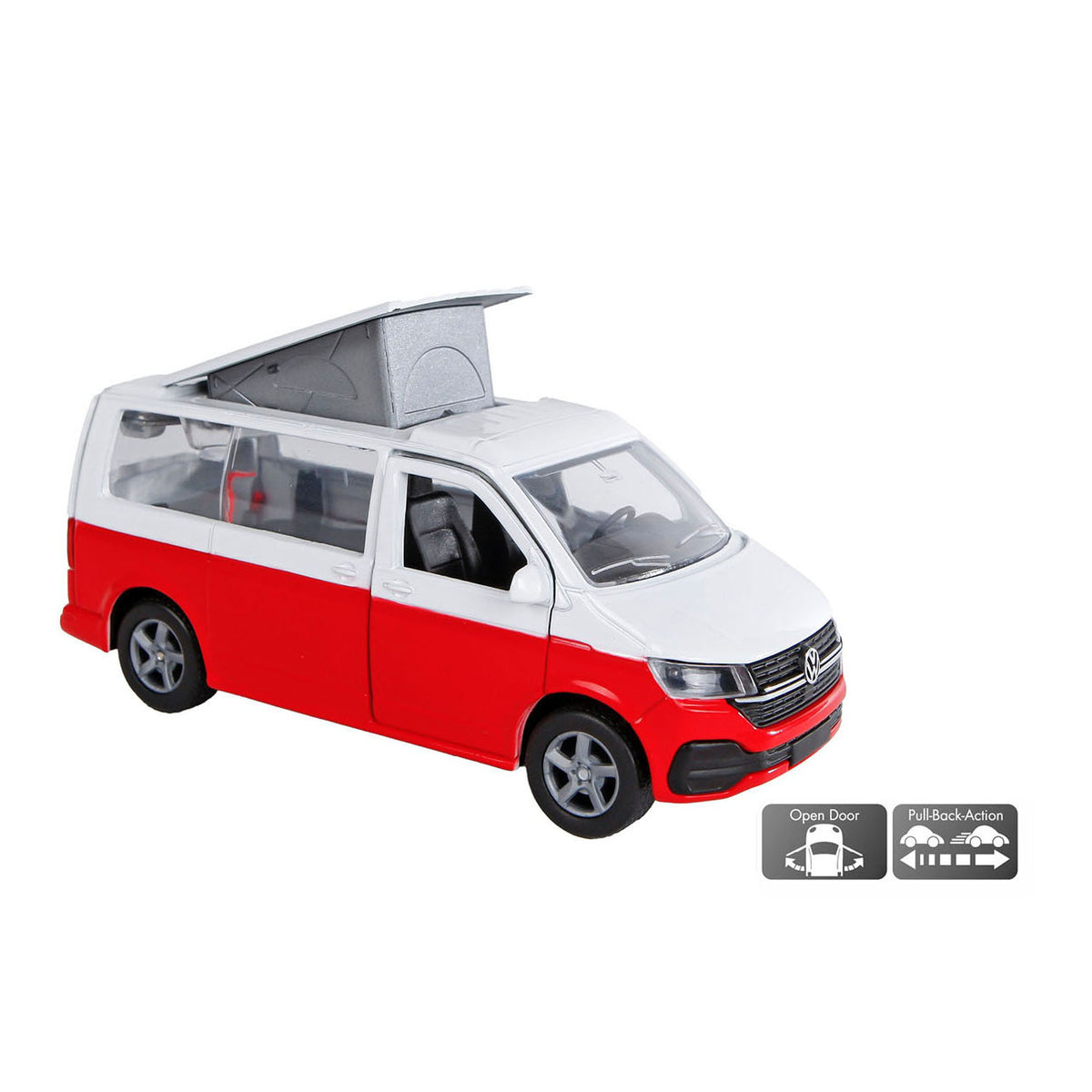 Kids globe vw transporter camper pull back 13,5cm