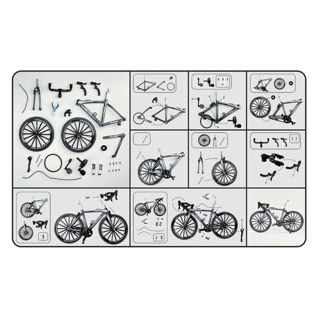 Van manen racercykel byggesæt trykstøbt legetøjscykel 19,5 cm flerfarvet.