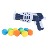 Pistol med 11 bløde bolde 17,5cm