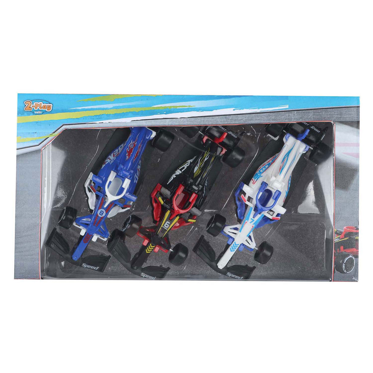 2-spils formel racerbil 12,5cm, 3 stk.