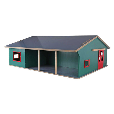 Børnekuglestald med opbevaring og græsgang 1:32 75x68x28cm