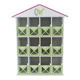 Børneklode hestestaldhotel med 12 bokse 1:24 19x41x53cm