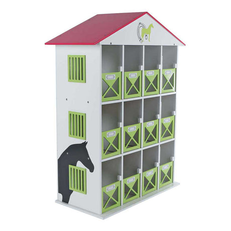Børneklode hestestaldhotel med 12 bokse 1:24 19x41x53cm