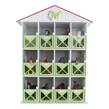 Børneklode hestestaldhotel med 12 bokse 1:24 19x41x53cm