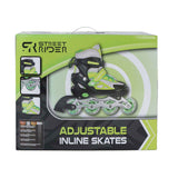 Street rider rulleskøjter grøn sort justerbar, størrelse 33-36