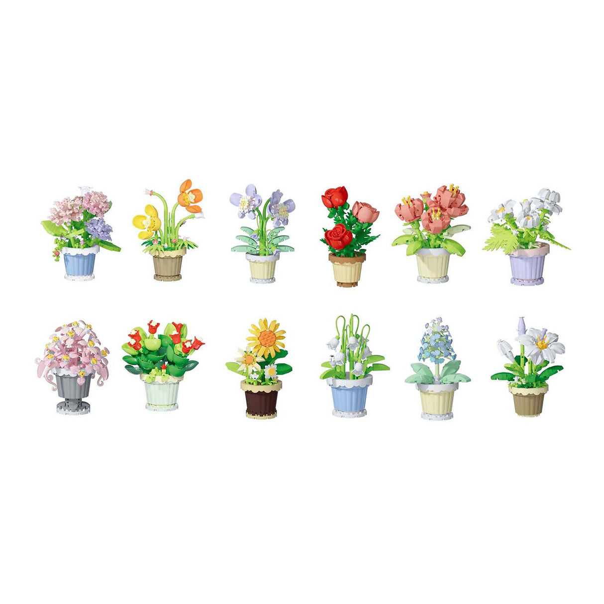 Blomsterbyggesæt plante i potte - 365 stk.