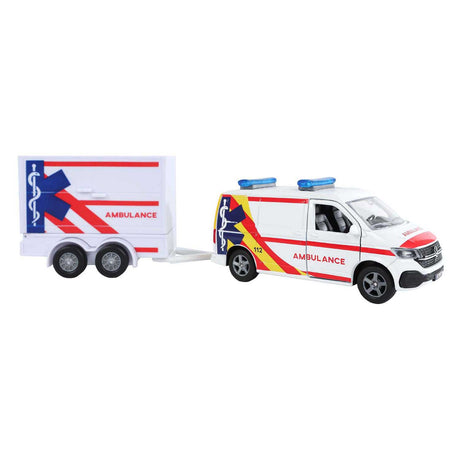 Kids globe vw transporter ambulance med trailer