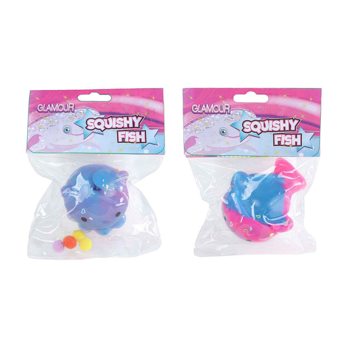 Glamour squishy hval med glitter