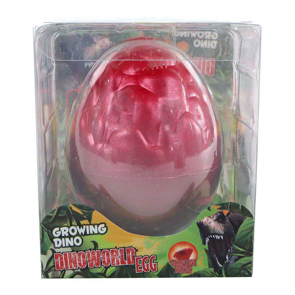 Dinoworld æg med voksende dinosaur med ædelsten 8cm