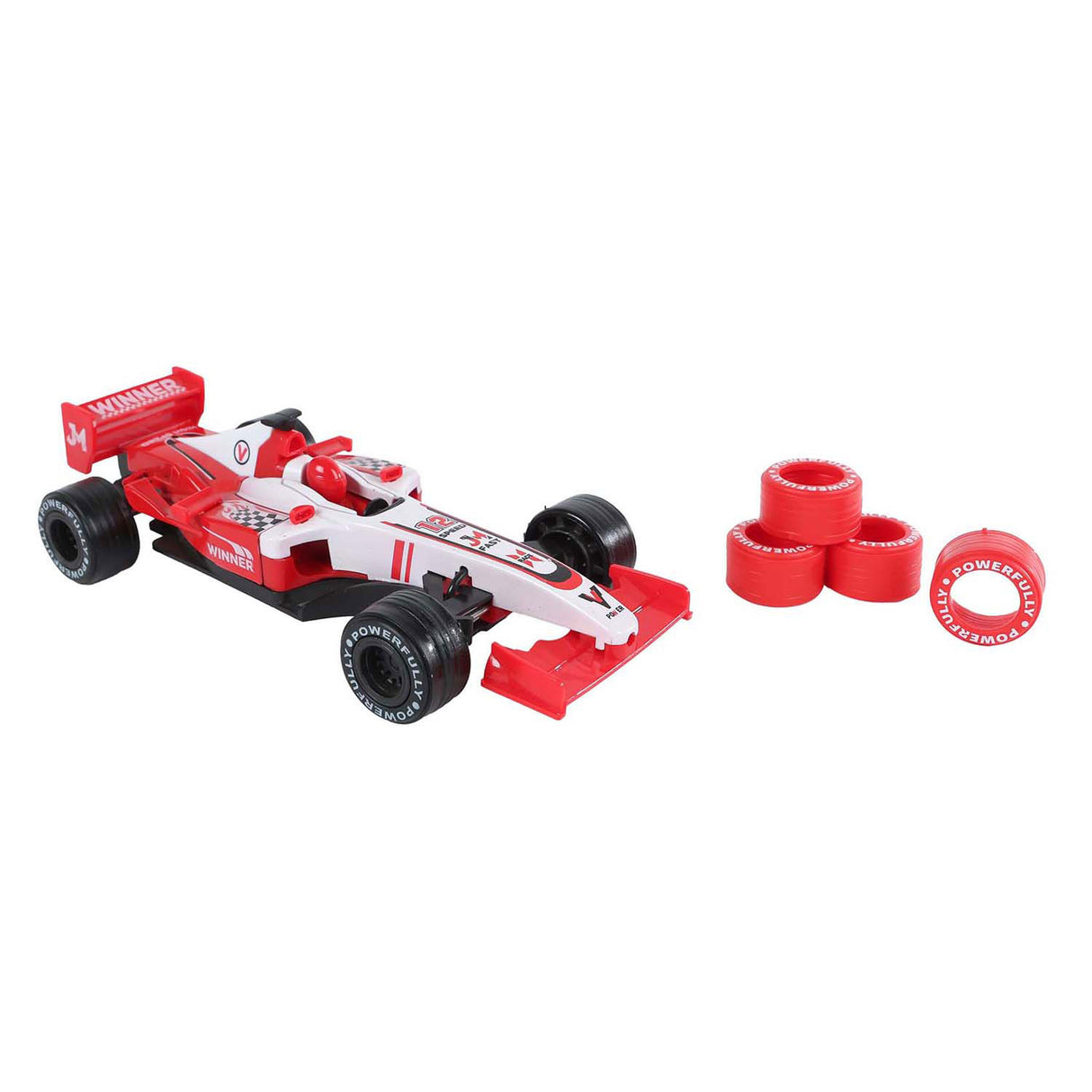 2-play formel racerbil med ekstra dæk trækker tilbage