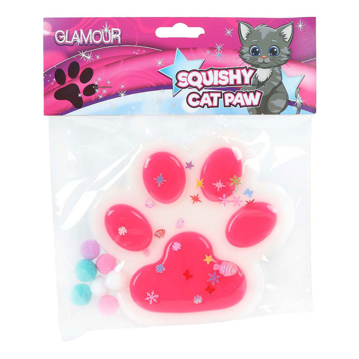 Glamour squishy mega kattepote 12,5cm 4 assorteret