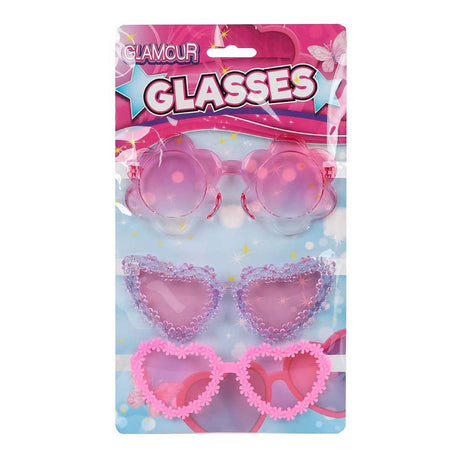 Glamour trendy pigebriller - 3 stk.