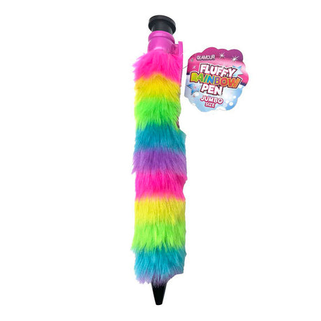 Glamour fluffy jumbo regnbuepen - 28cm