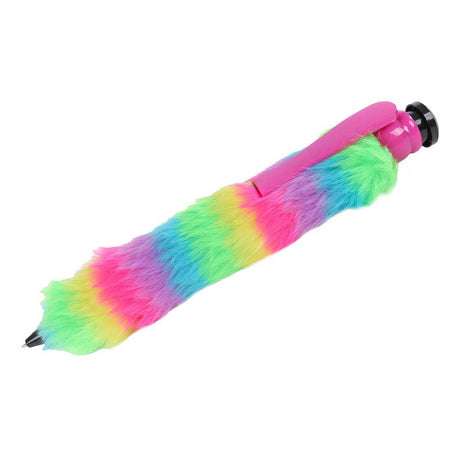 Glamour fluffy jumbo regnbuepen - 28cm