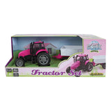 Børneklodetraktor med trailer, støbt med lys og lyd - 25cm