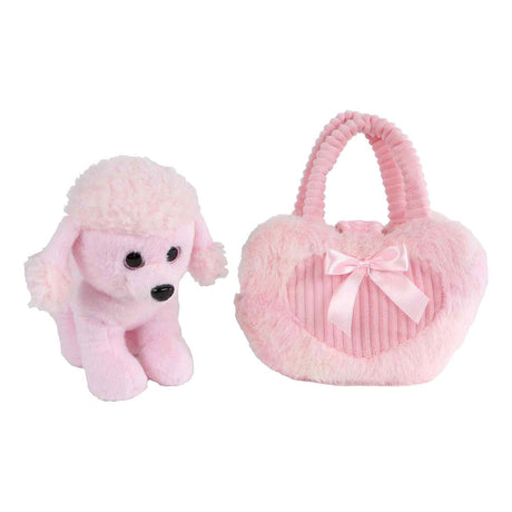 Take me home poedel in tas roze - 33x30cm