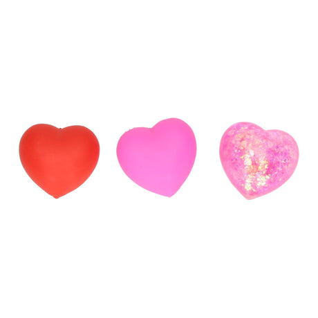 Squishy sansehjerter 3 stk 4cm