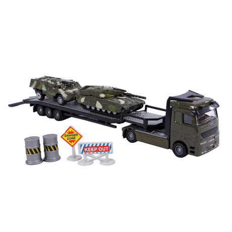 2-play militær transporter med 2 tanke trykstøbt plast 24cm